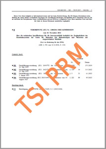 Bild der stark verkleinerten Seite der TSI PRM